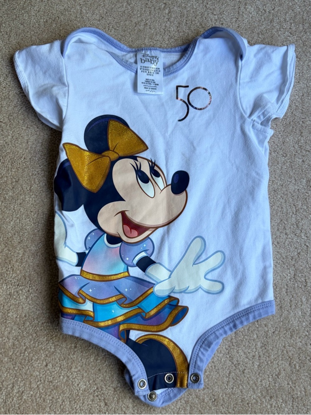 Walt Disney World 50th Anniversary Minnie Mouse 18-24 month Onesie